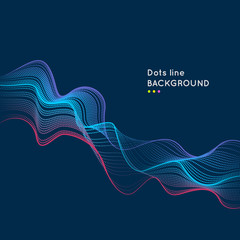 Modern dynamic background with bright lines and dots. Vector illustration