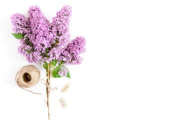 Wall Mural - Bouquet of lilac tied with twine 