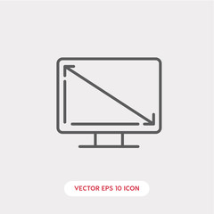 Poster - size of tv icon. size of tv vector symbol. Linear style sign for mobile concept and web design. tv symbol illustration. Pixel vector graphics - Vector	