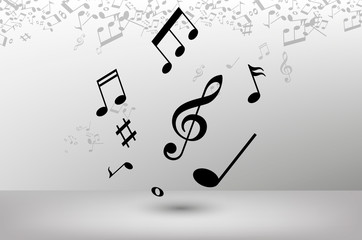 Poster - Music Icon .Note symbol for your web site design