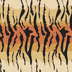 Wall Mural - Vector seamless pattern with tiger skin. Endless modern background.