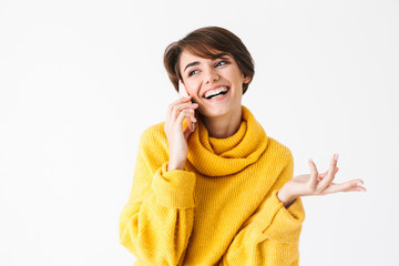 Poster - Happy cheerful girl wearing hoodie standing