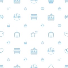 Sticker - cake icons pattern seamless white background