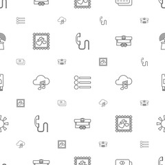 Poster - mobile icons pattern seamless white background