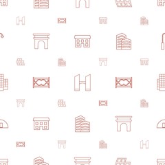 Poster - architecture icons pattern seamless white background
