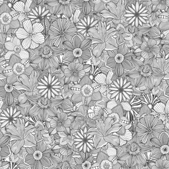 Poster - Hand drawn floral wallpaper