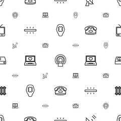 Poster - electronics icons pattern seamless white background