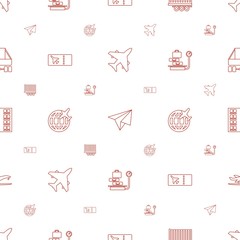 Poster - plane icons pattern seamless white background