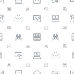 Poster - electronic icons pattern seamless white background
