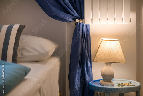 Bright Eco Light In The Corner Of A Modern Bedroom New Led