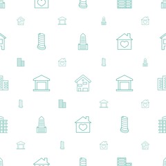 Poster - apartment icons pattern seamless white background