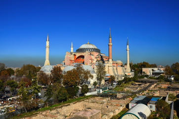 Canvas Print - Hagia Sophia mosque in sultanahmet, Istanbul, Turkey.