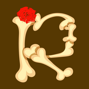 Capital beige font R letter of english alphabet