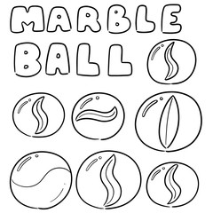 vector set of marble ball