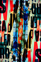 Poster - Random background collage paper typography texture on wall