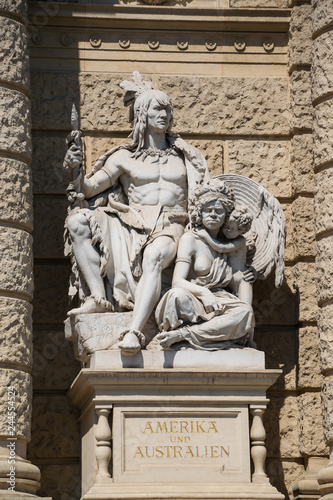 Fotografija Allegoric sculptures of America and Australia continents on a front facade of Na