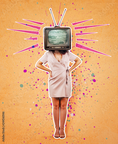 Plakaty do domu - mieszkania television-propaganda-art-collage