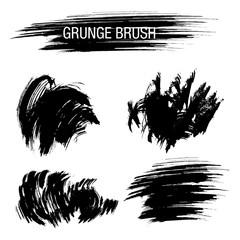 Wall Mural - Vector set of grunge brush strokes