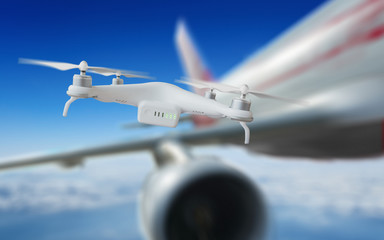 commercial jet passed just near drone and avoided collisions