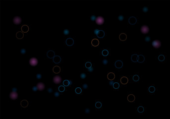 Aufkleber - Bokeh in abstract style on black background. Illuminated design. Vector abstract geometric background. Bright bokeh texture. Bokeh. Modern wallpaper. Vector holiday design.
