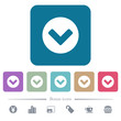 © botond1977 - Chevron down flat icons on color rounded square backgrounds