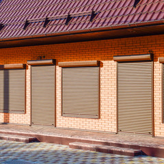 The roof of corrugated sheet on a building