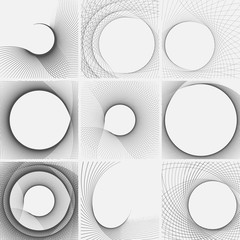 Poster - set of striped abstract forms.