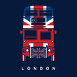 London symbol  -  red bus  icon - double decker - vector illustration