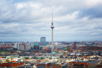 Wall Mural - Day view of the central district of Berlin from an observation deck