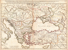 1715, De L'Isle Map Of The Eastern Roman Empire Under Constantine, Asia Minor, Black Sea, Balkans