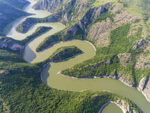 Meanders At Rocky River Uvac River In Serbia