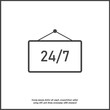 © oksanaoo - Vector icon plate 24/7 hours. Time icon. Business concept pictogram on white isolated background.