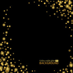 Poster - Gold confetti glitter, Sparkling dots on black