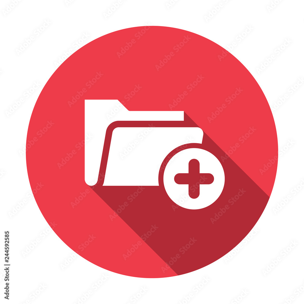 Folder icon, business icon with add sign. Folder icon and new, plus ...
