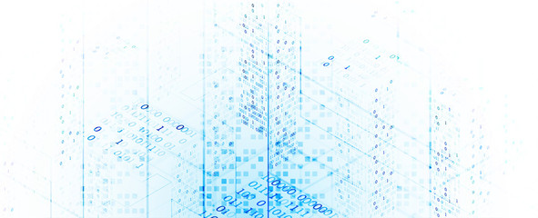 Aufkleber - Isometric big data flow processing concept, cloud database. Abstract technology background. Vector illustration