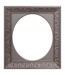 Silver frame for paintings, mirrors or photo isolated on white background	