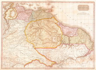  1818, Pinkerton Map of Northeastern South America, Venezuela, Guyana, Surinam, John Pinkerton, 1758 – 1826, Scottish antiquarian, cartographer, UK
