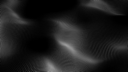 Poster - music abstract background. interweaving of atomic particles in space. network connection structure. 