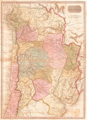 1818, Pinkerton Map of of La Plata, Southern South America, Argentina, Chile, Bolivia, John Pinkerton, 1758 – 1826, Scottish antiquarian, cartographer, UK