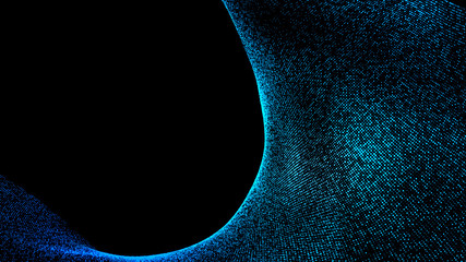 Poster - Music abstract background. Interweaving of atomic particles in space. Network connection structure. Big data digital background.3d rendering.
