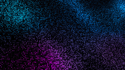 Poster - Music abstract background. Interweaving of atomic particles in space. Network connection structure. Big data digital background.3d rendering.