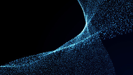 Poster - music abstract background. interweaving of atomic particles in space. network connection structure. 