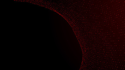 Poster - Music abstract background. Interweaving of atomic particles in space. Network connection structure. Big data digital background.3d rendering.