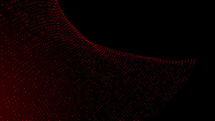 Poster - Music abstract background. Interweaving of atomic particles in space. Network connection structure. Big data digital background.3d rendering.