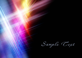 Poster - Template with colorful lights on a black