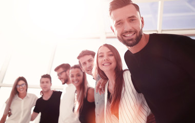 Wall Mural - young business team standing in new office