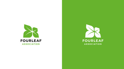 Wall Mural - Leaf Logotype template, positive and negative variant, corporate identity for brands, nature logo