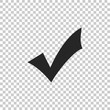 Check mark icon isolated on transparent background. Tick symbol. Flat design. Vector Illustration