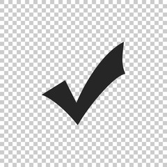 Poster - Check mark icon isolated on transparent background. Tick symbol. Flat design. Vector Illustration