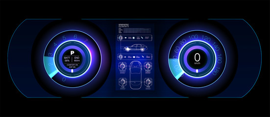Poster - car hud dashboard. abstract virtual graphic touch user interface. futuristic user interface hud and 